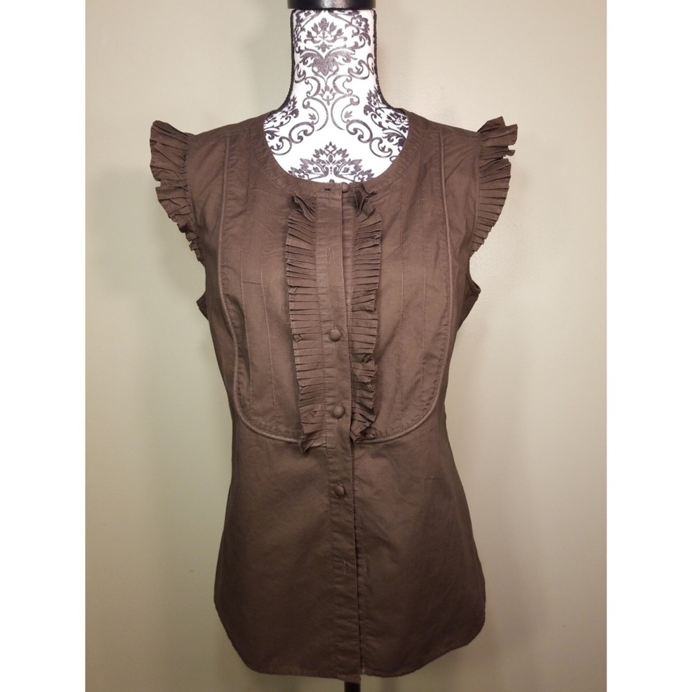 Ann Taylor Sleeveless Ruffle Top